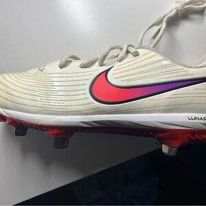 Nike White and Colourful Metal Cleats